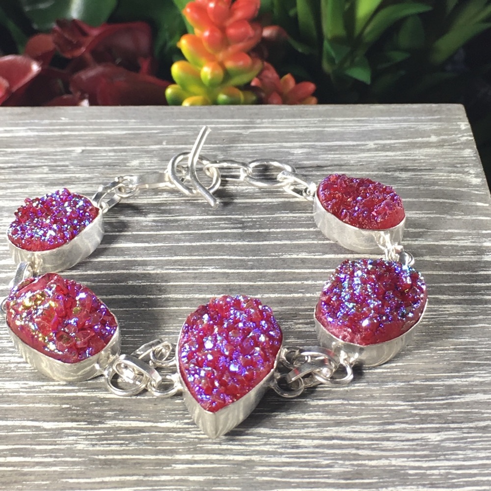 Sterling Silver Titanium Quartz Bracelet